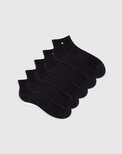 Medias deportivas para hombre tobilleras microfibra pack x5unds negras