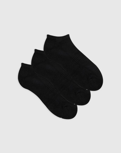 Medias deportivas para hombre tobilleras cortas en algodón pack x3unds negras