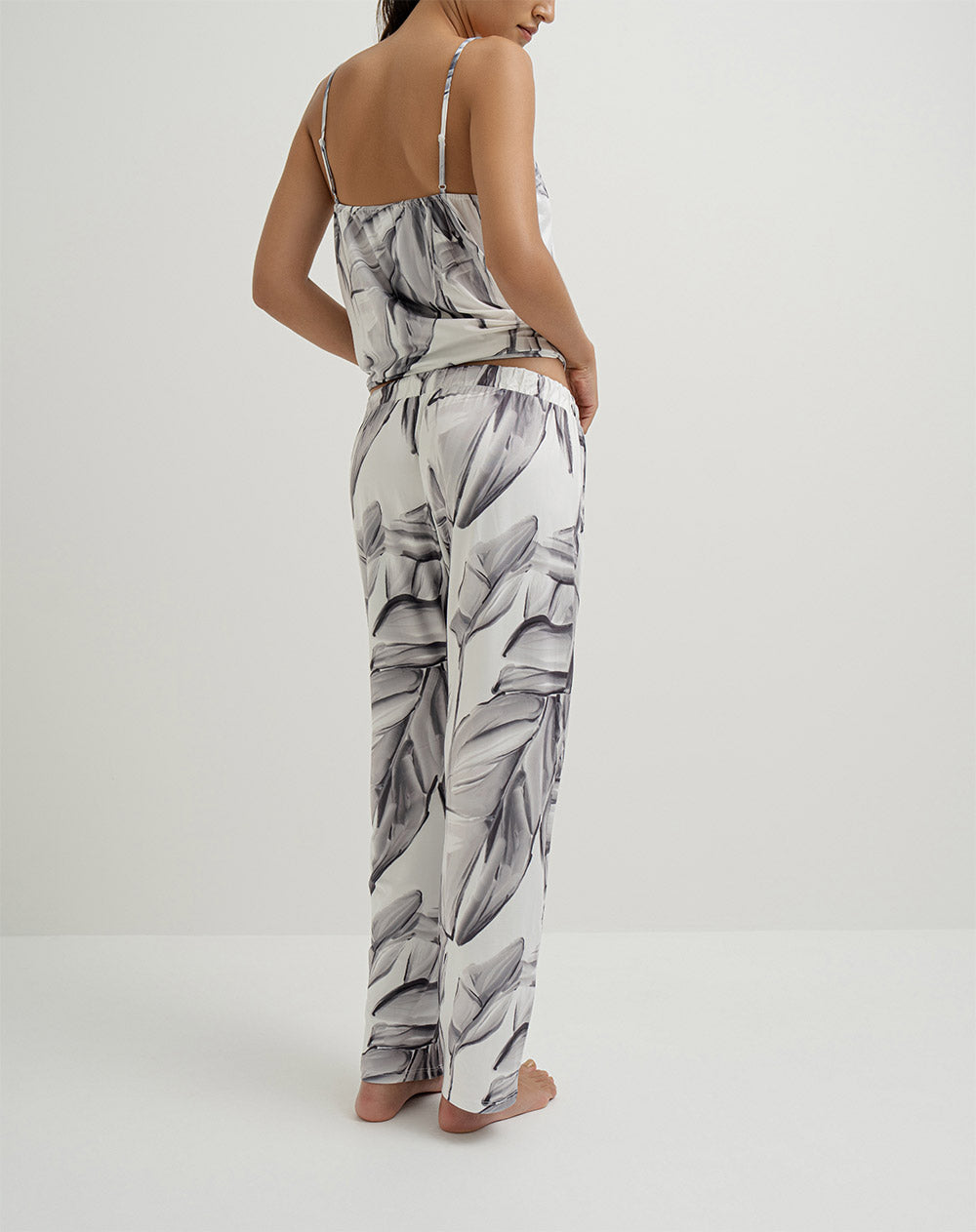Pantalón de pijama mujer largo gris estampado