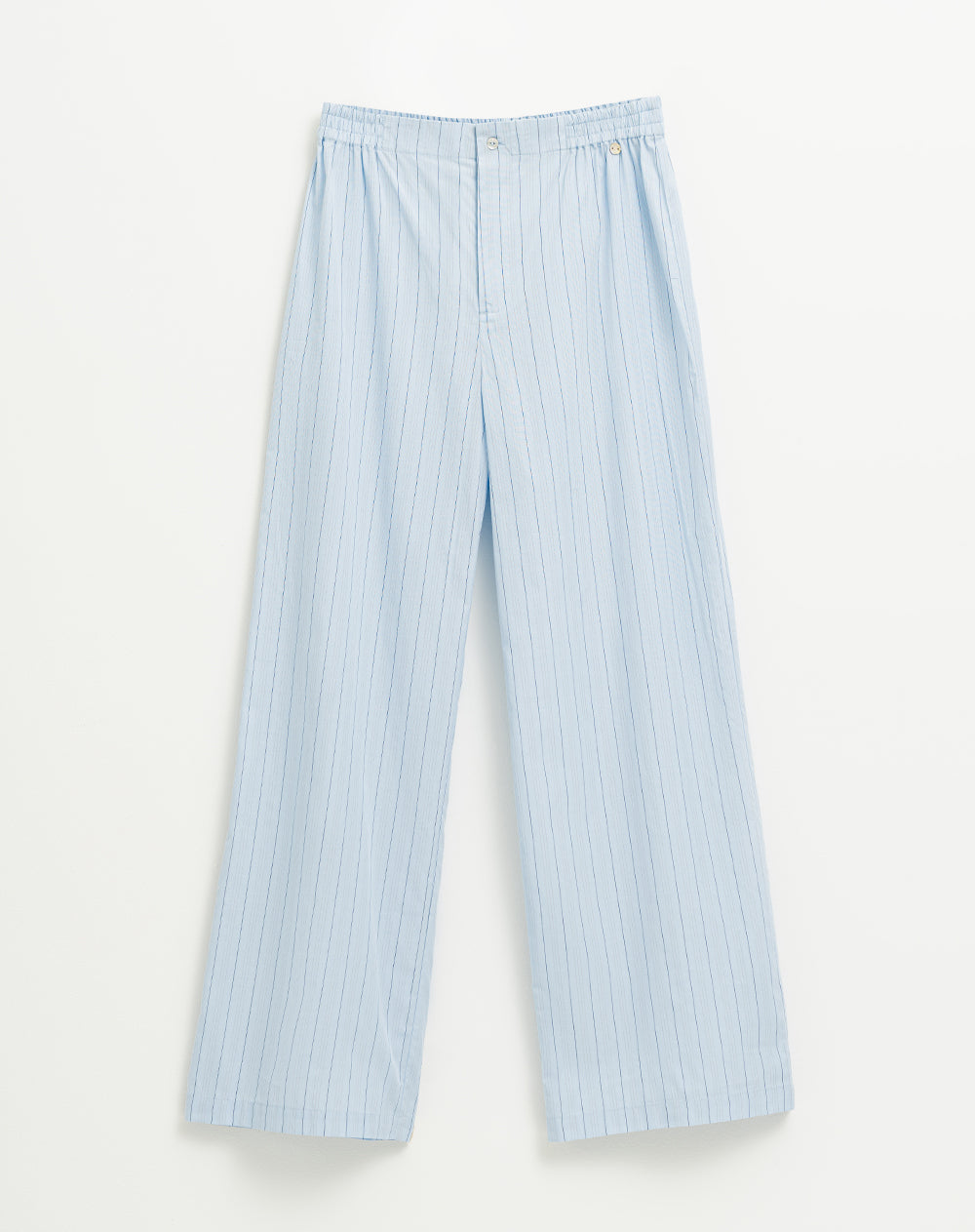 Pantalón de pijama mujer algodón largo azul claro rayas