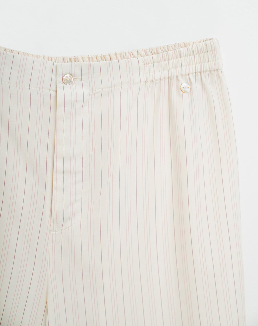 Pantalón de pijama mujer algodón largo crema rayas