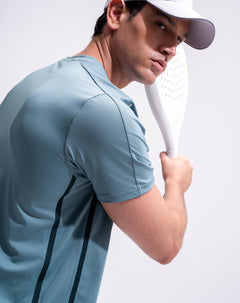 Camiseta deportiva control humedad azul hombre