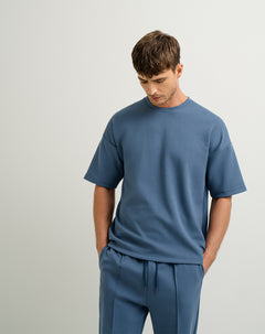 Camiseta en algodón sostenible azul para hombre