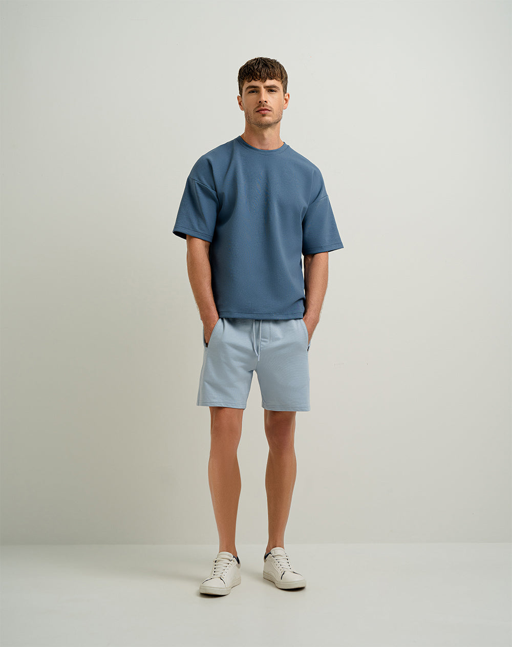 Camiseta en algodón sostenible azul para hombre
