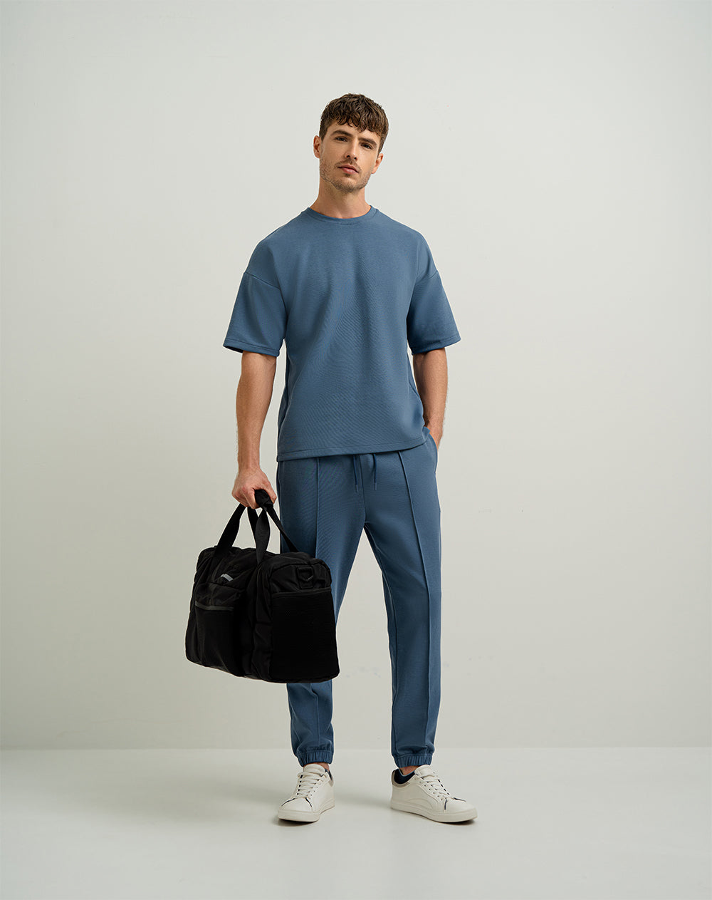Camiseta en algodón sostenible azul para hombre