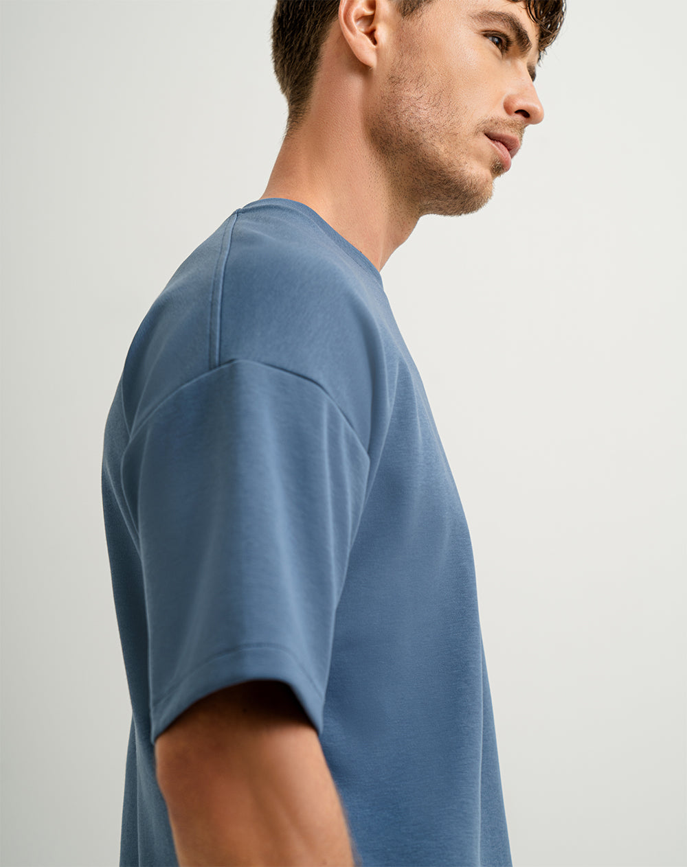 Camiseta en algodón sostenible azul para hombre