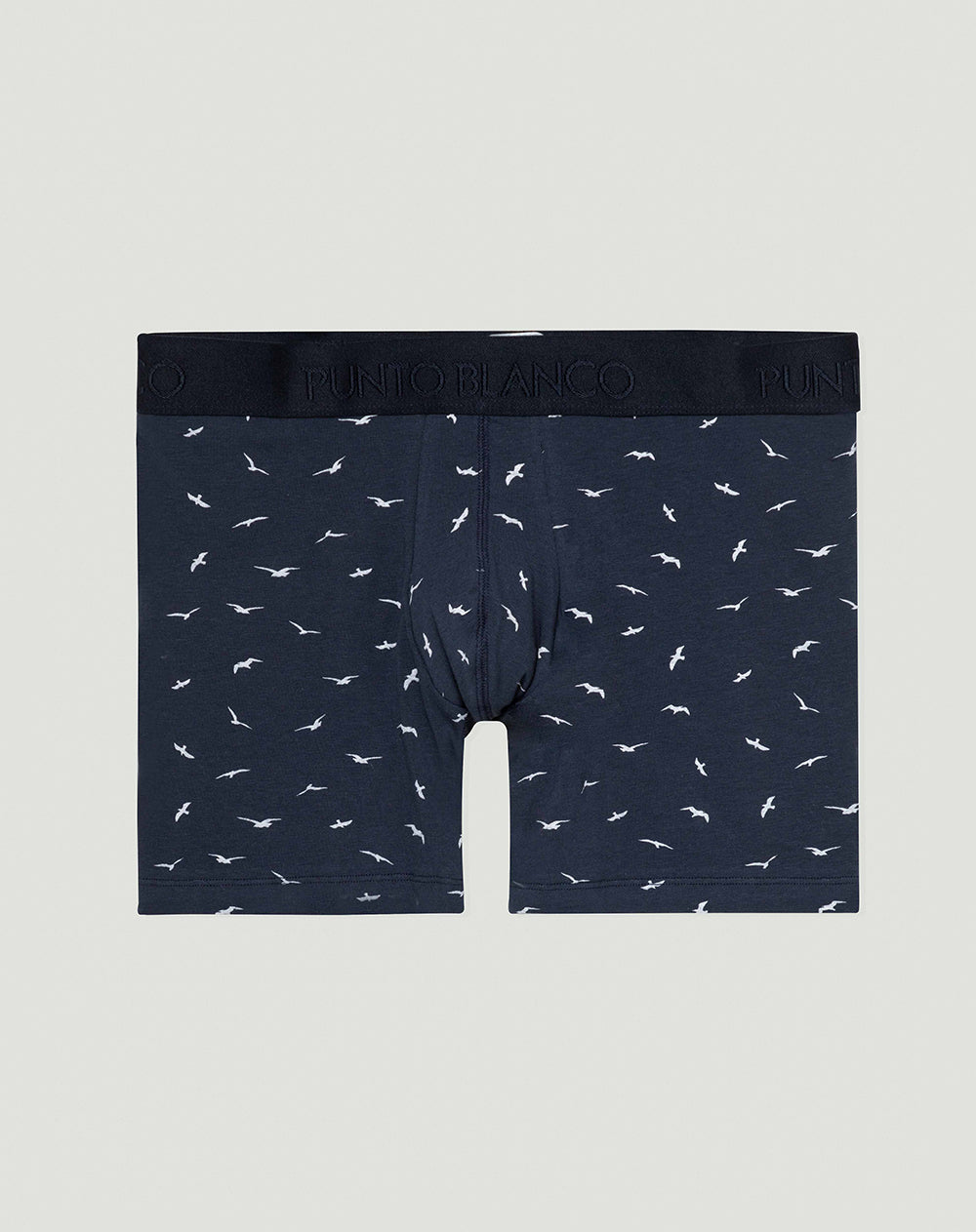 Boxér medio algodón ajustado azul estampado