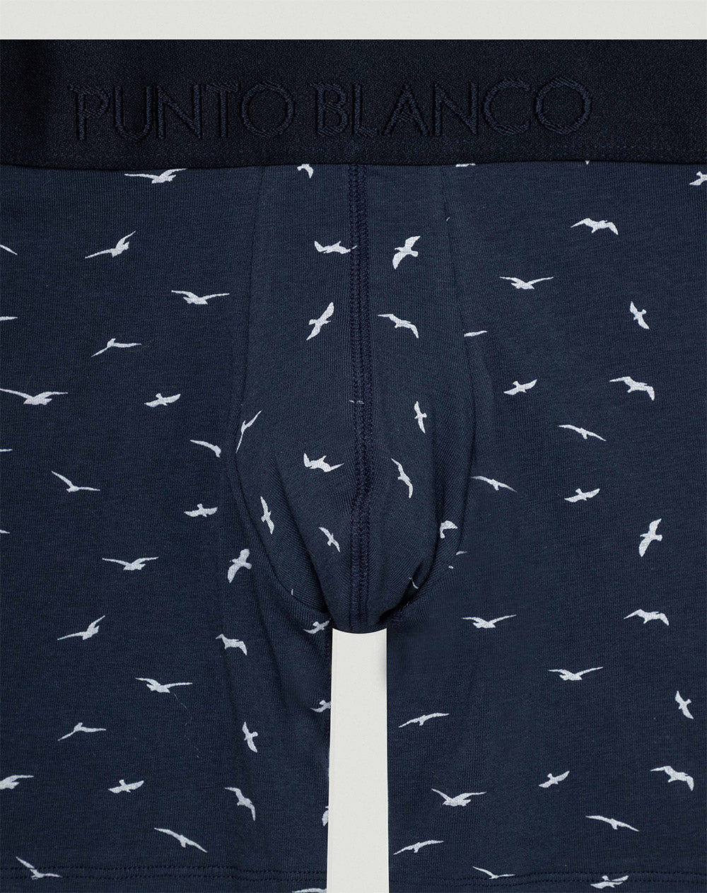 Boxér medio algodón ajustado azul estampado