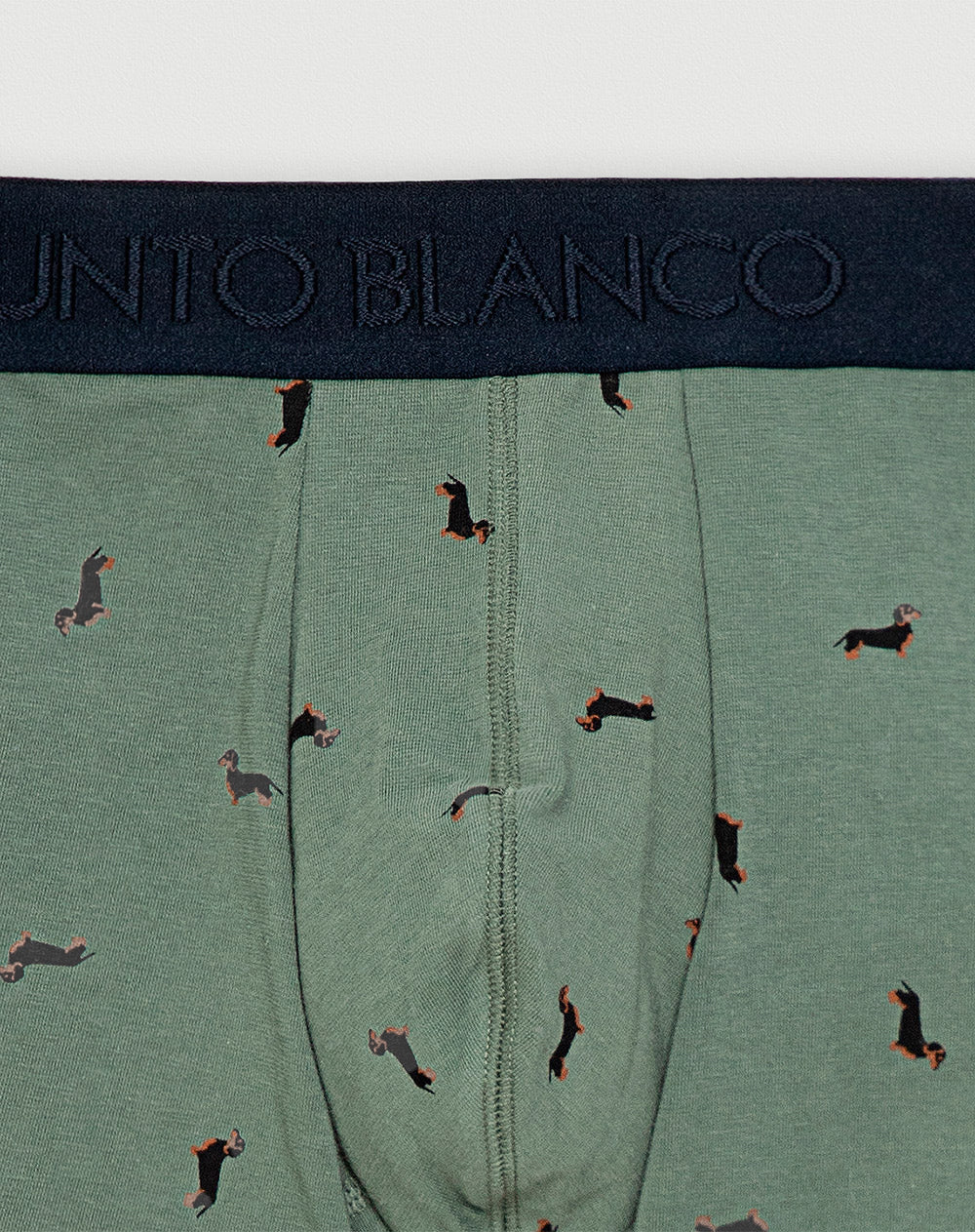 Boxér medio ajustado verde estampado