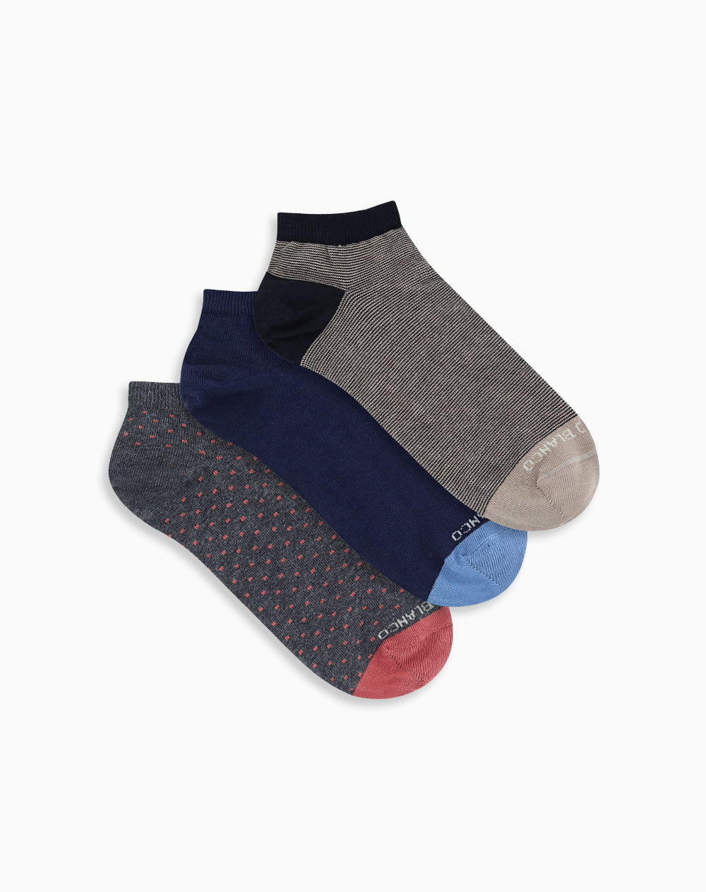 Medias hombre tobillera corta pack x3 surtido