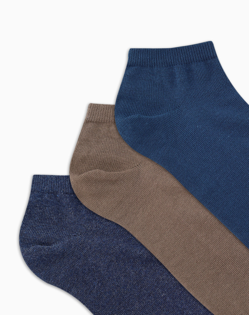 Medias hombre tobillera corta algodón pack x3 surtido