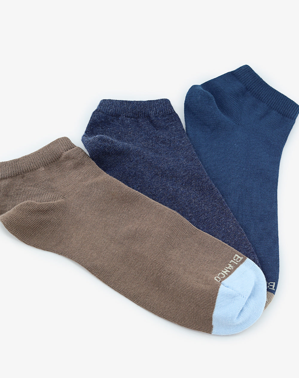 Medias hombre tobillera corta algodón pack x3 surtido