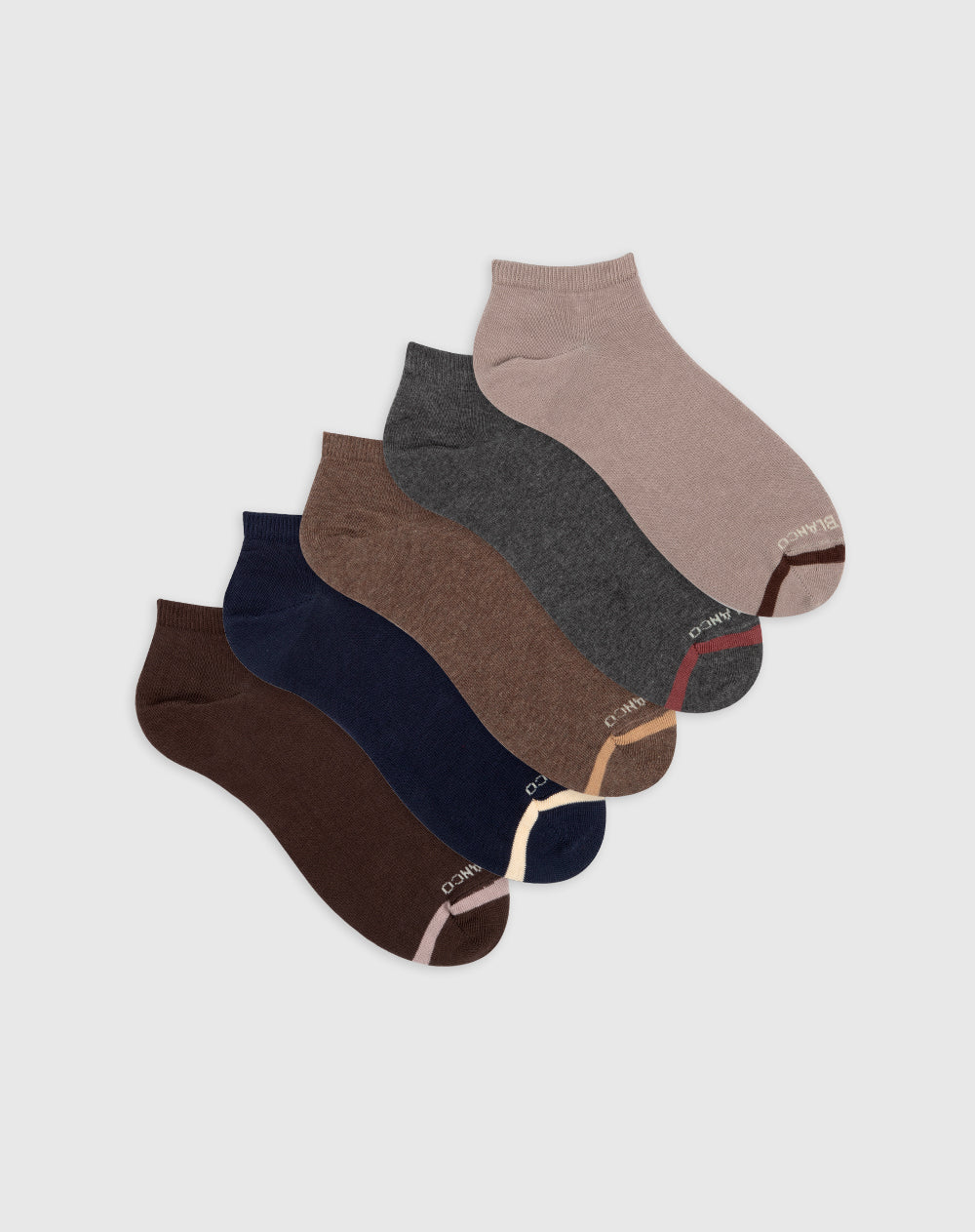 Medias para hombre tobilleras cortas en algodón pack x5unds surtidas