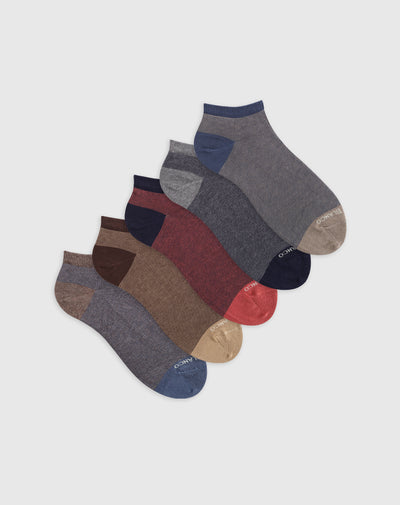 Medias para hombre tobilleras cortas en algodón pack x5unds surtidas