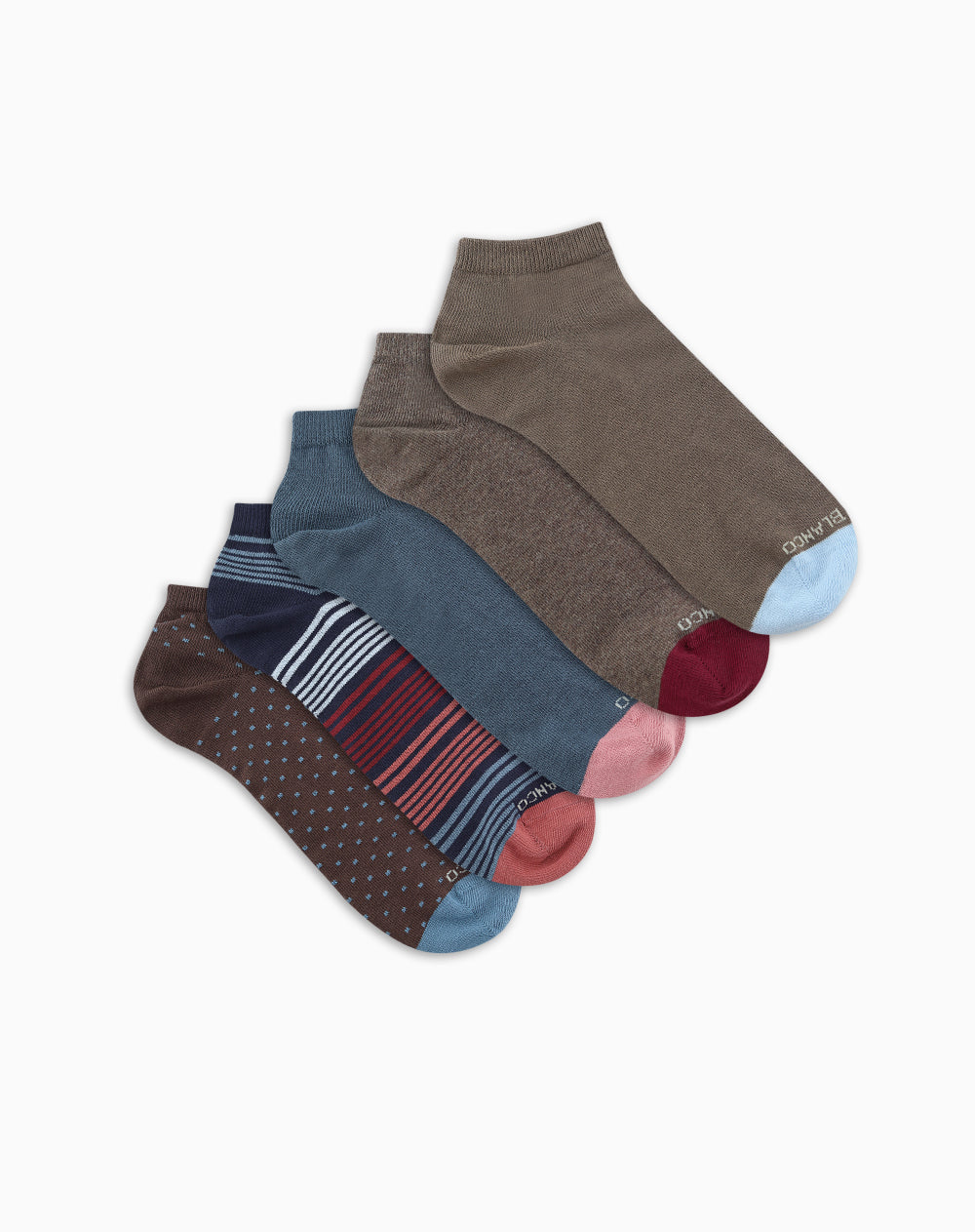 Medias hombre tobillera corta algodón pack x5 surtido