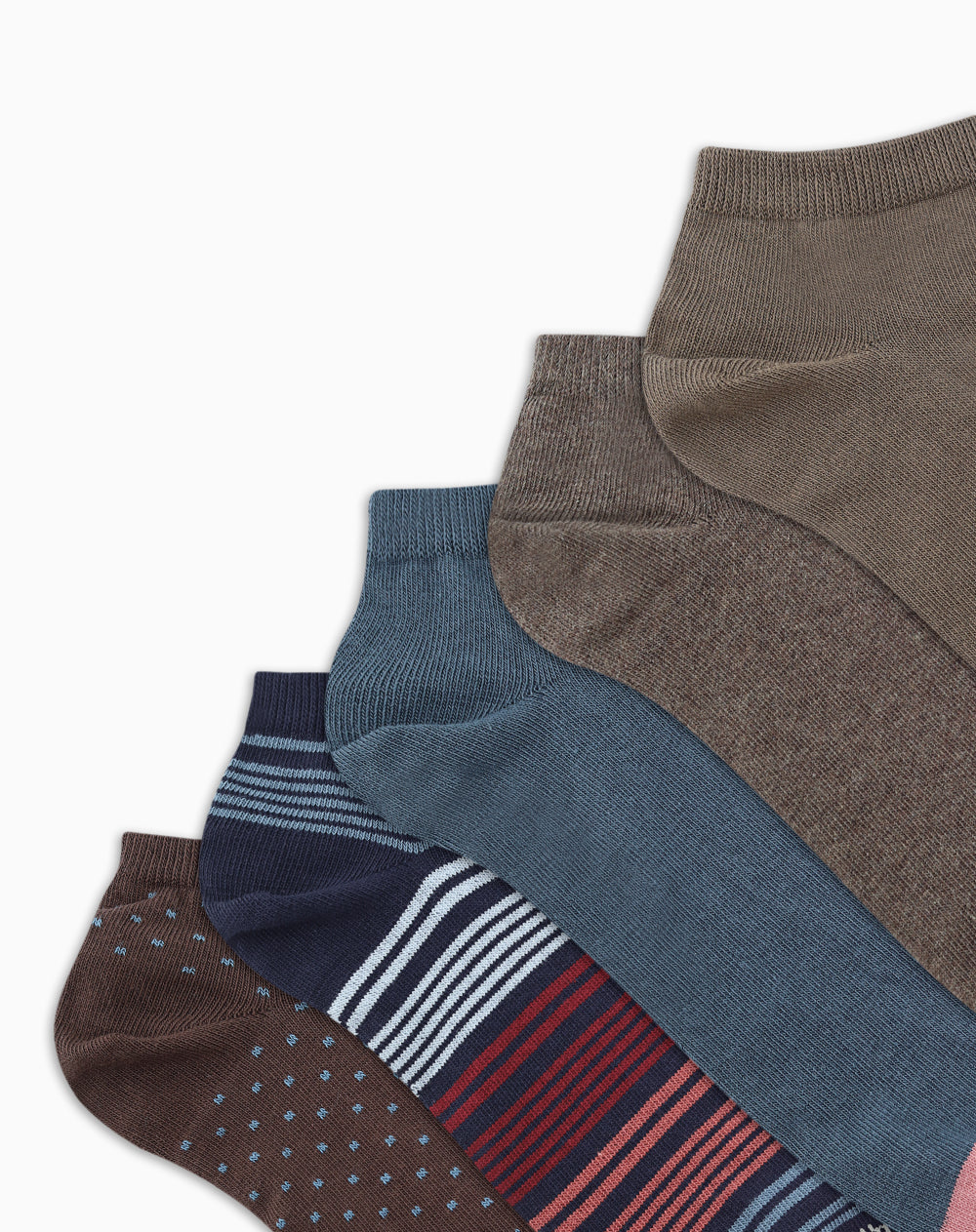 Medias hombre tobillera corta algodón pack x5 surtido
