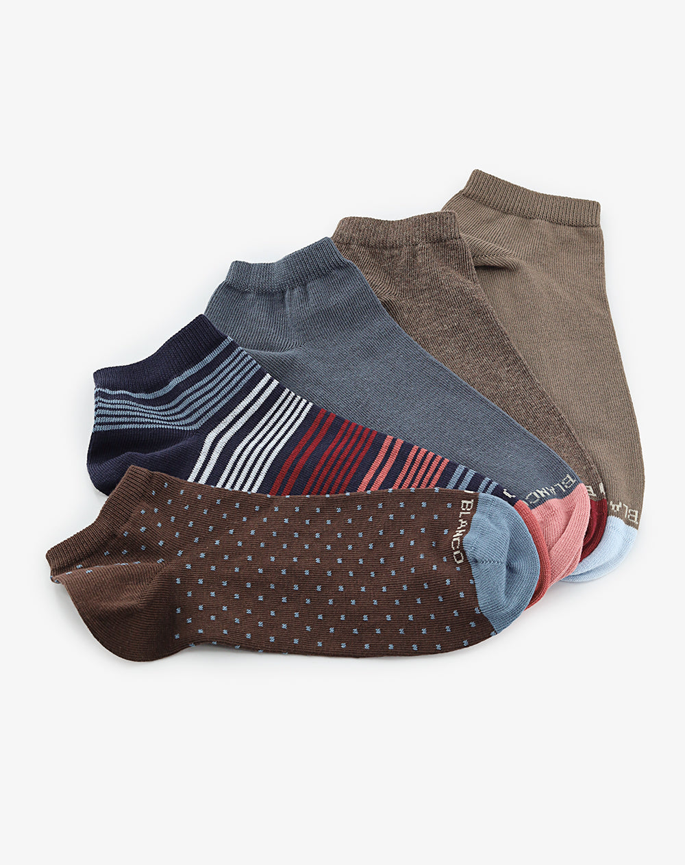 Medias hombre tobillera corta algodón pack x5 surtido