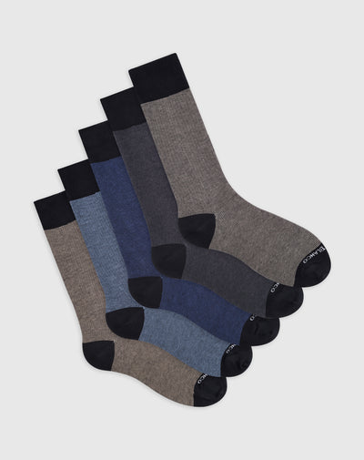 Medias para hombre largas en algodón pack x5unds surtidas