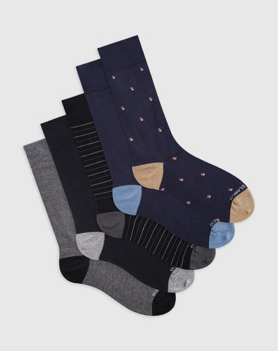 Medias para hombre largas en algodón pack x5unds surtidas