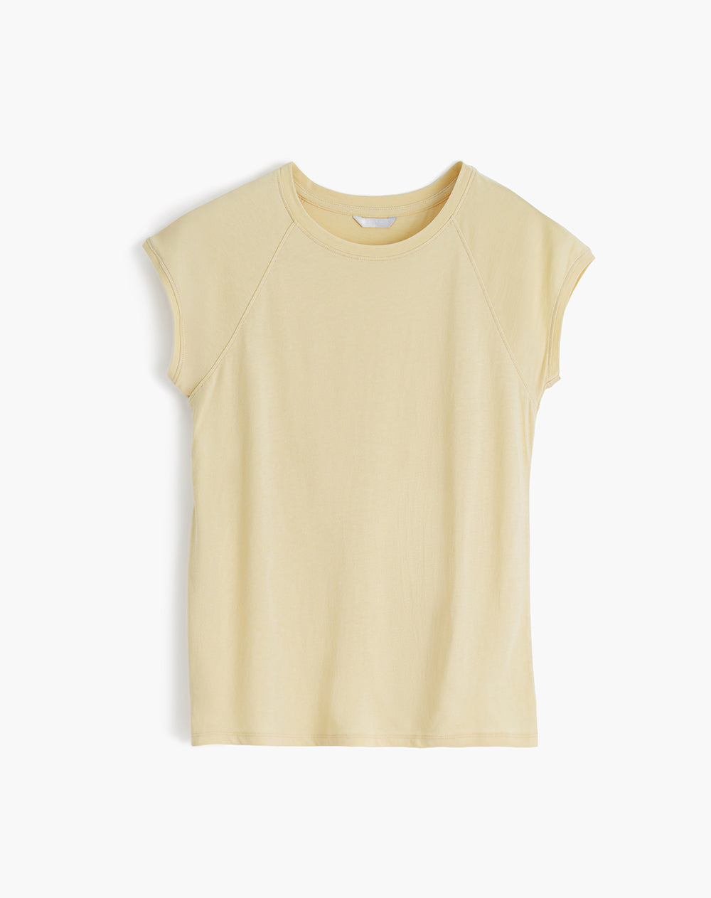 Camiseta regular algodón amarilla mujer