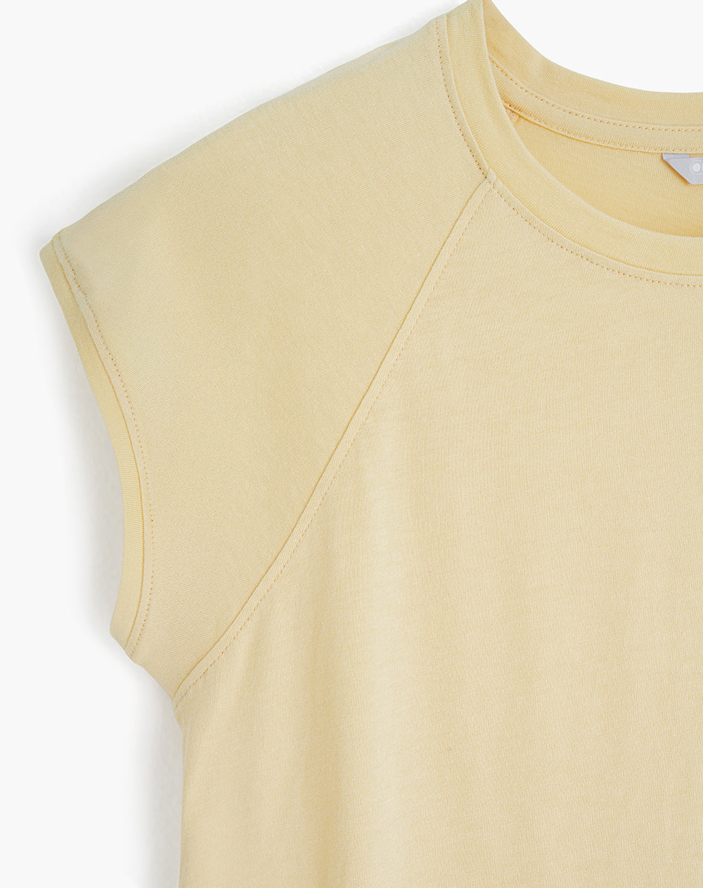 Camiseta regular algodón amarilla mujer