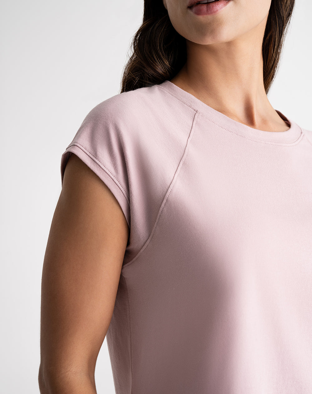 Camiseta algodón lila mujer