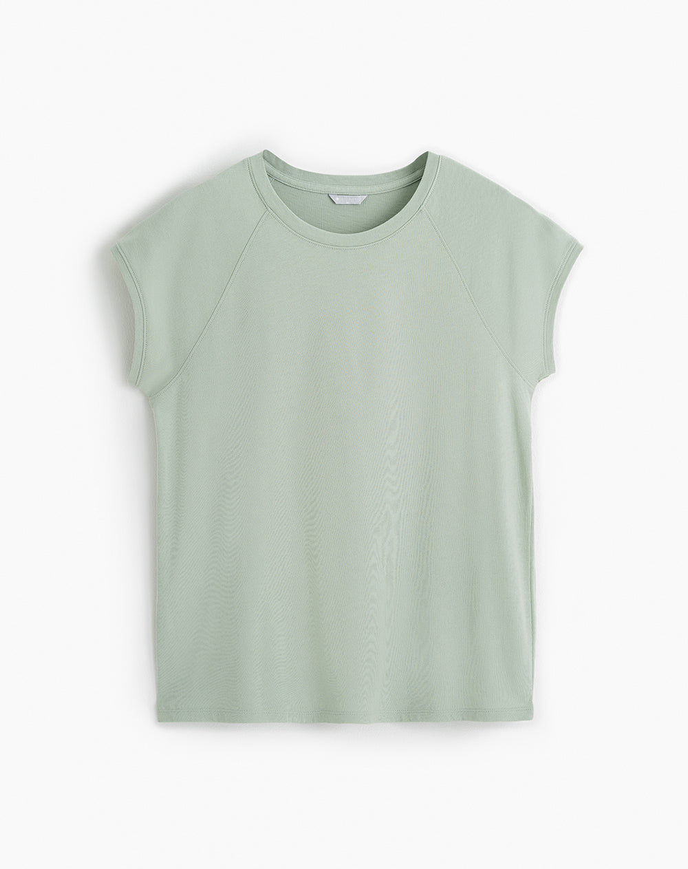 Camiseta algodón holgada verde claro mujer