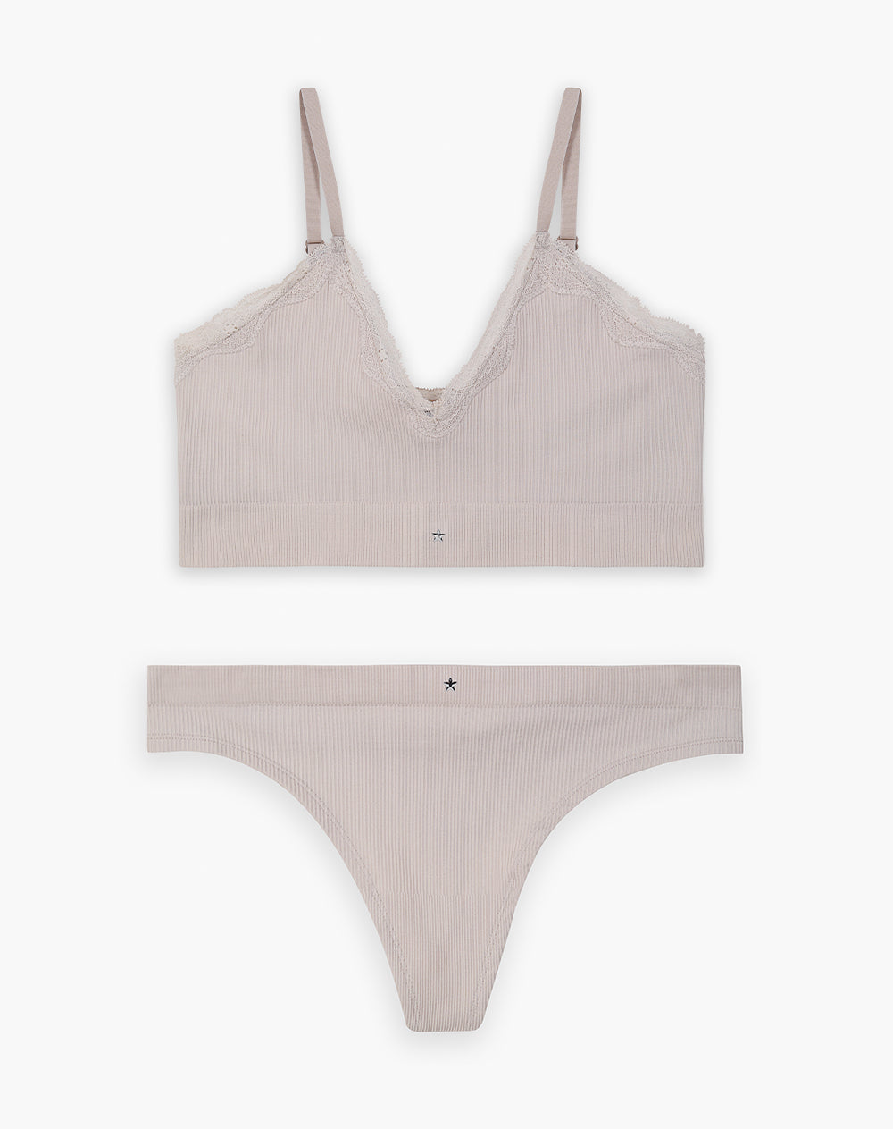 Top + panty acanalado arena mujer