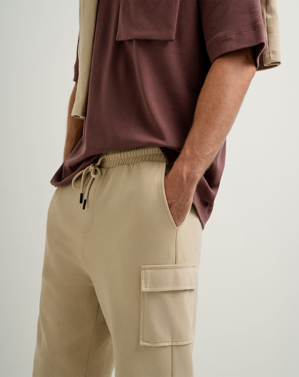 Jogger en algodón sostenible caqui para hombre
