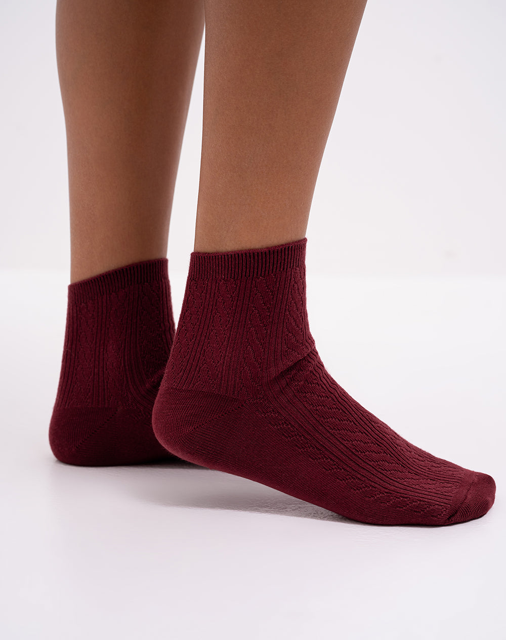 Medias mujer tobilleras rojas