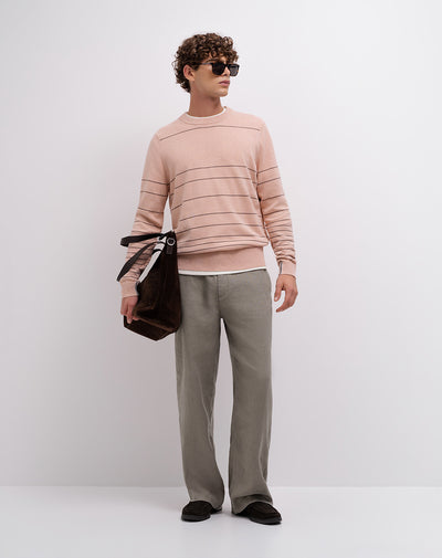 Buzo regular tejido de punto rosado hombre