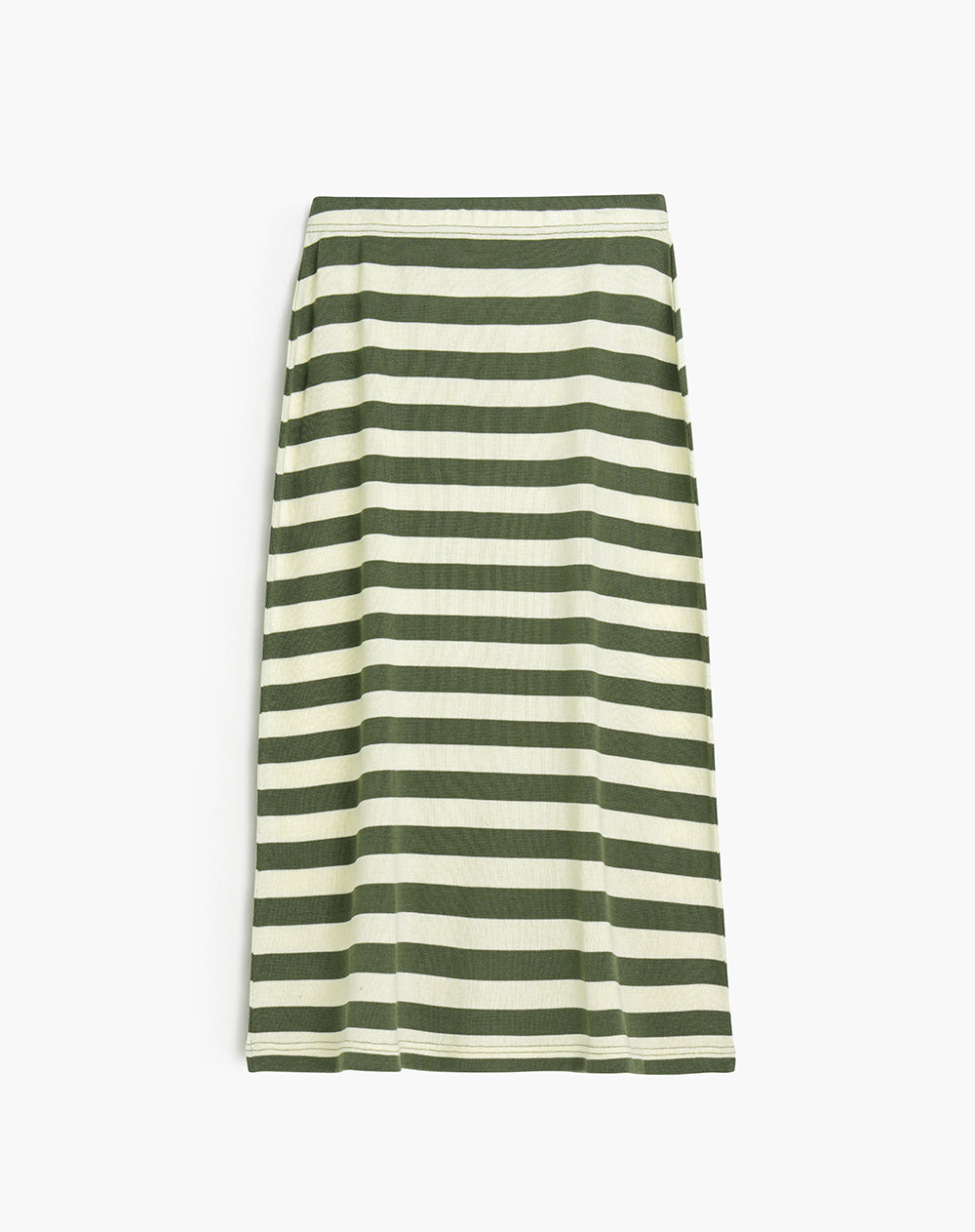 Falda larga tiro medio verde rayas