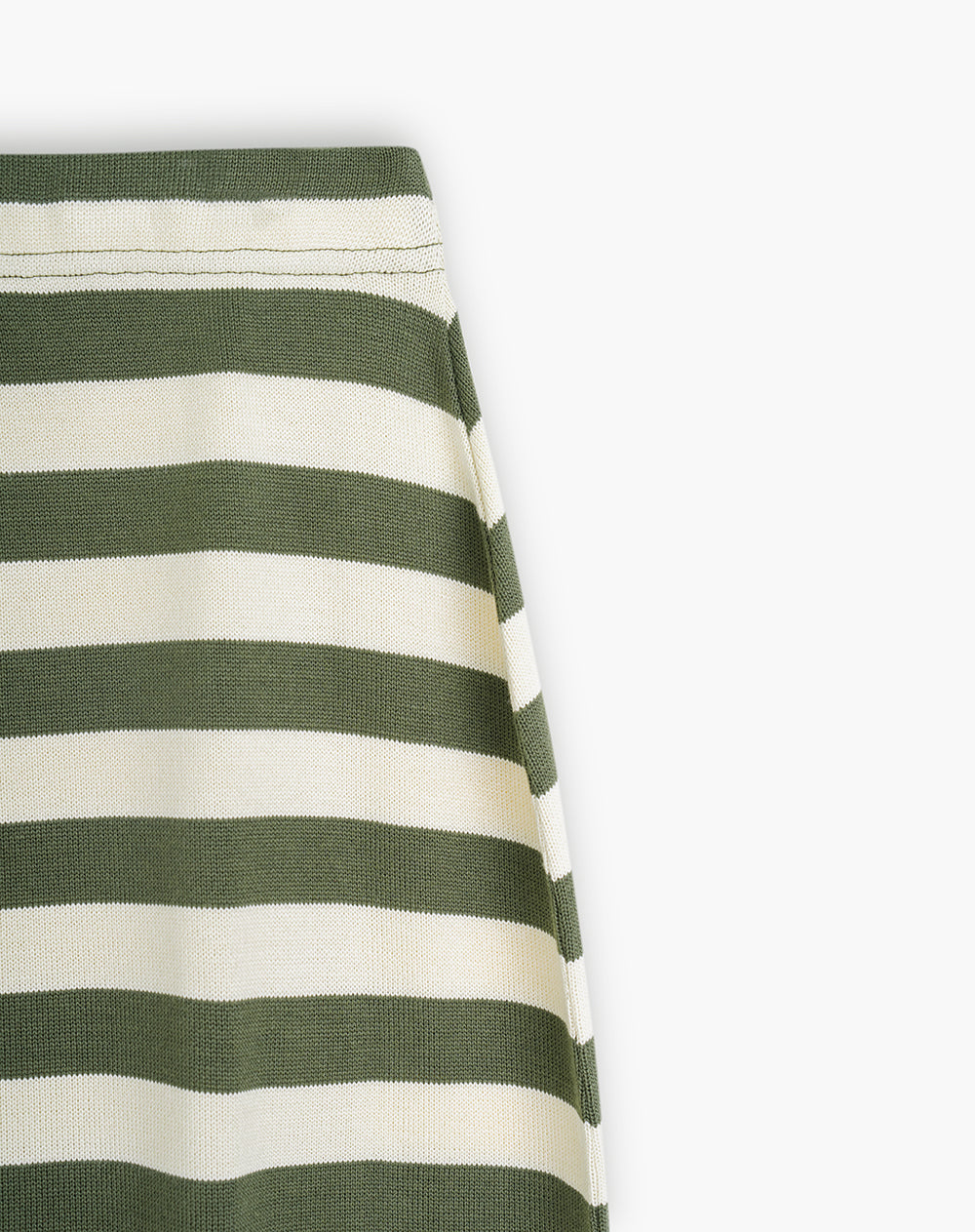 Falda larga tiro medio verde rayas