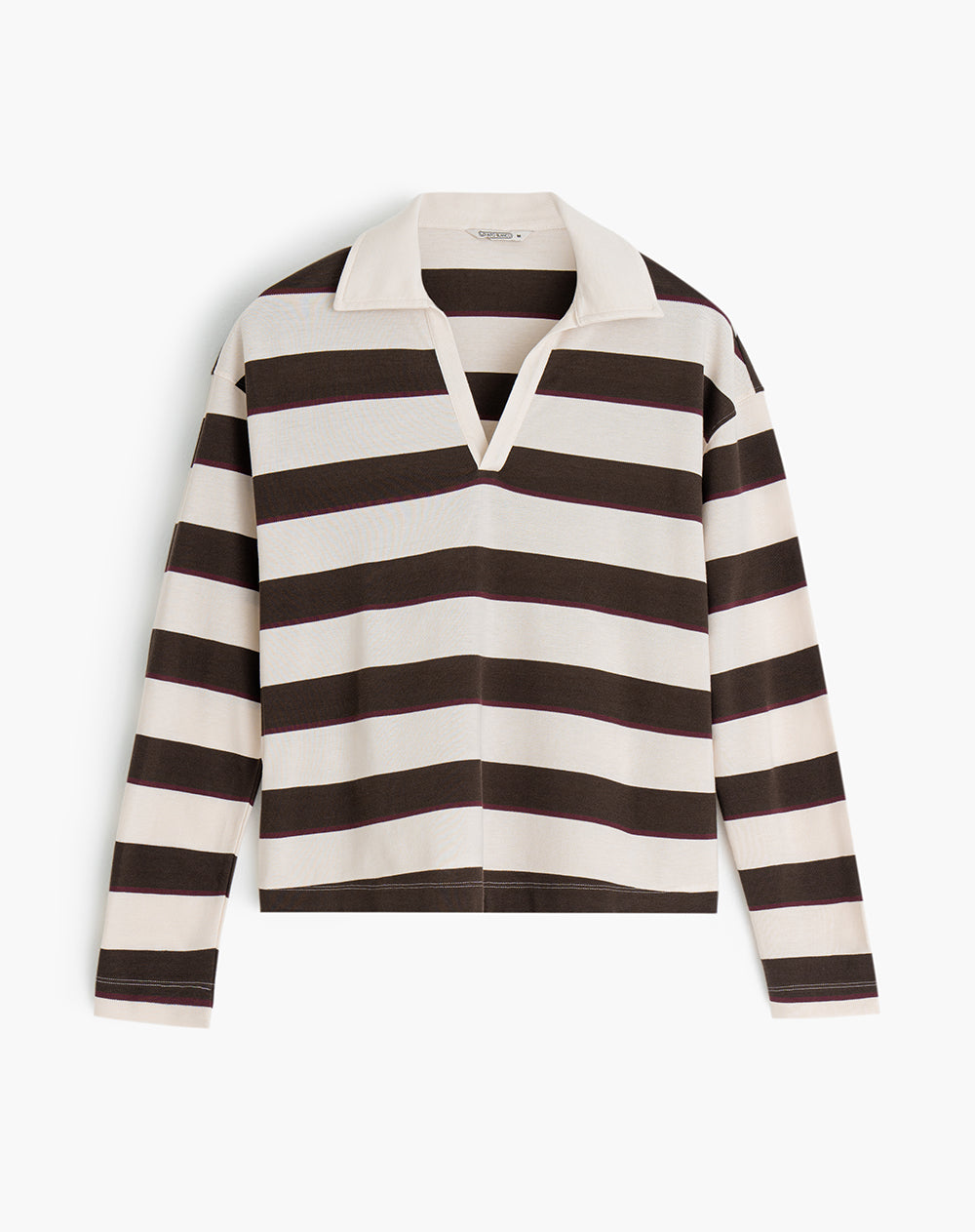 Buzo relaxed fit cafe rayas