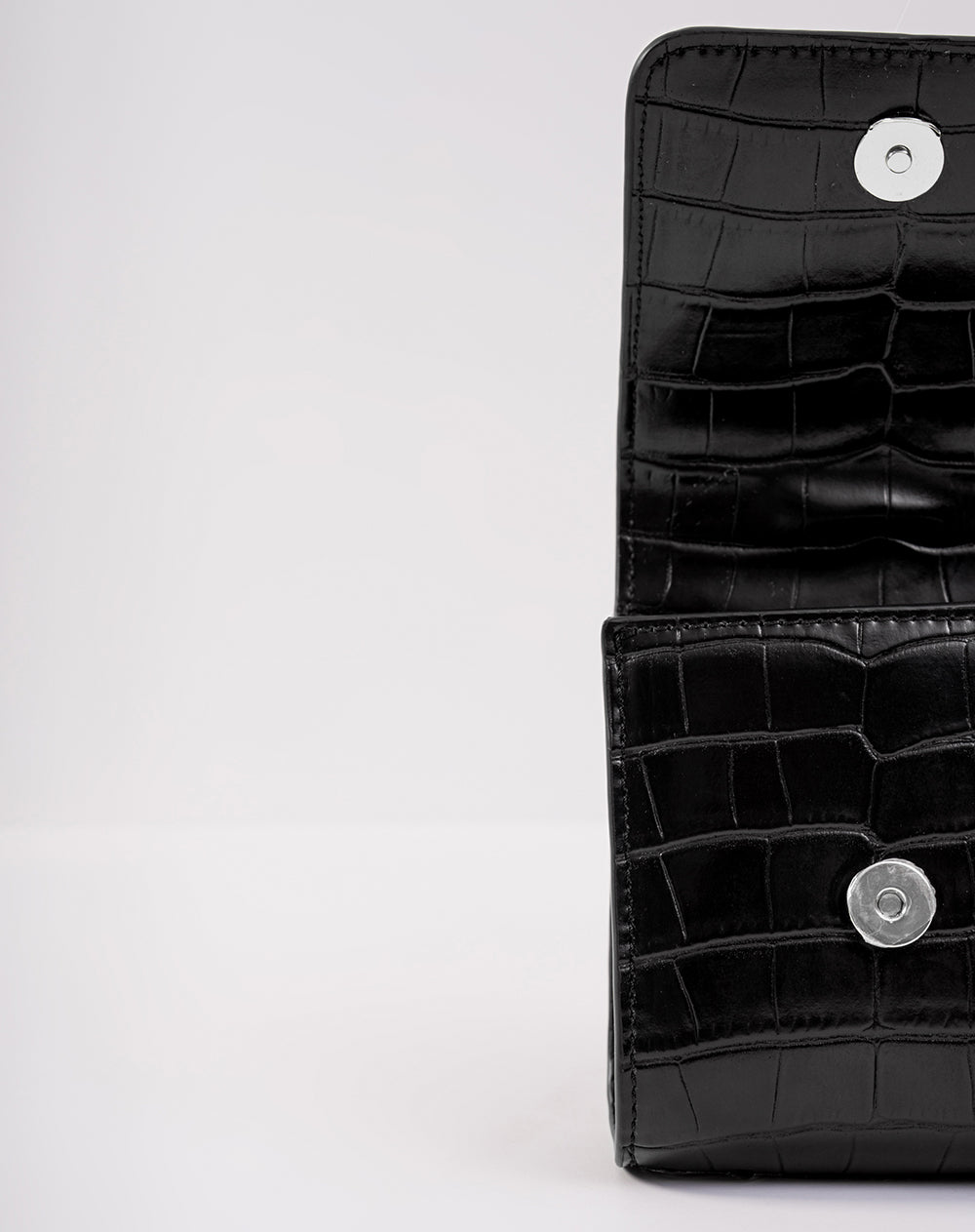 Bolso mini efecto cuero reptil negro mujer