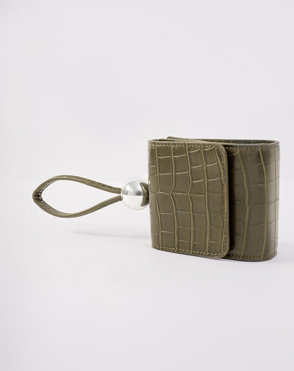 Bolso mini efecto cuero reptil verde mujer