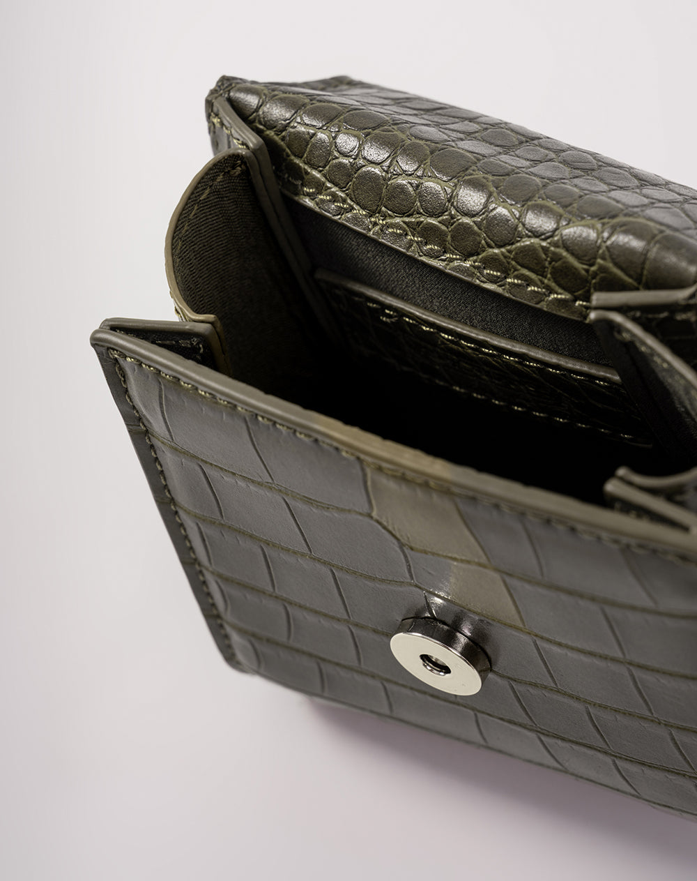 Bolso mini efecto cuero reptil verde mujer