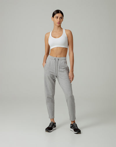 Jogger algodón sostenible gris jaspe mujer