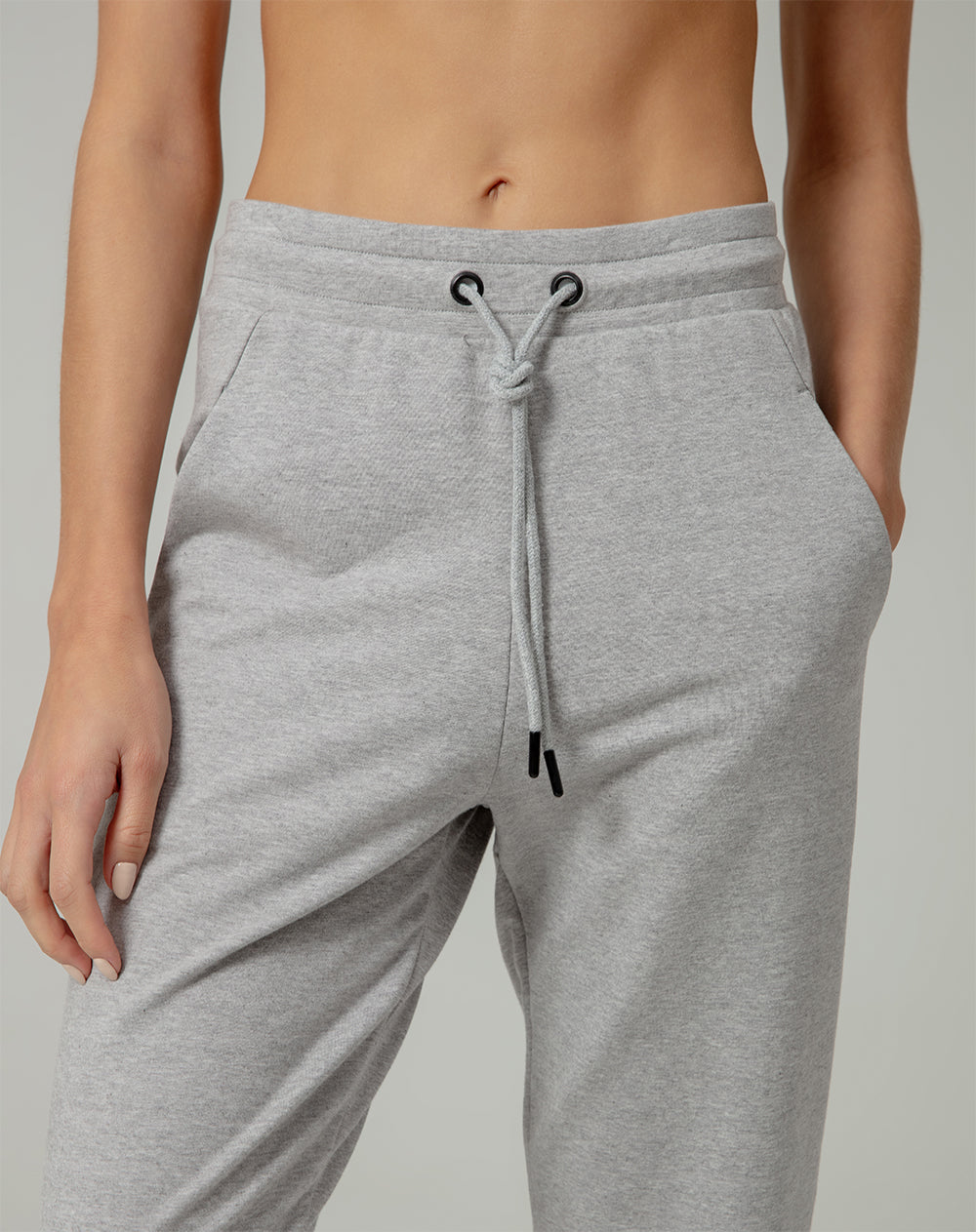 Jogger algodón sostenible gris jaspe mujer