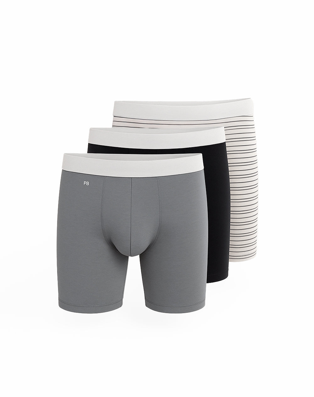 Bóxer largo panel amplio x3unds surtido