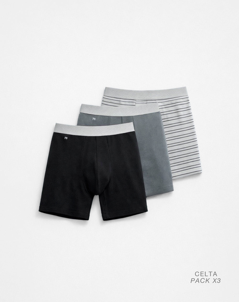 Bóxer largo panel amplio x3unds surtido