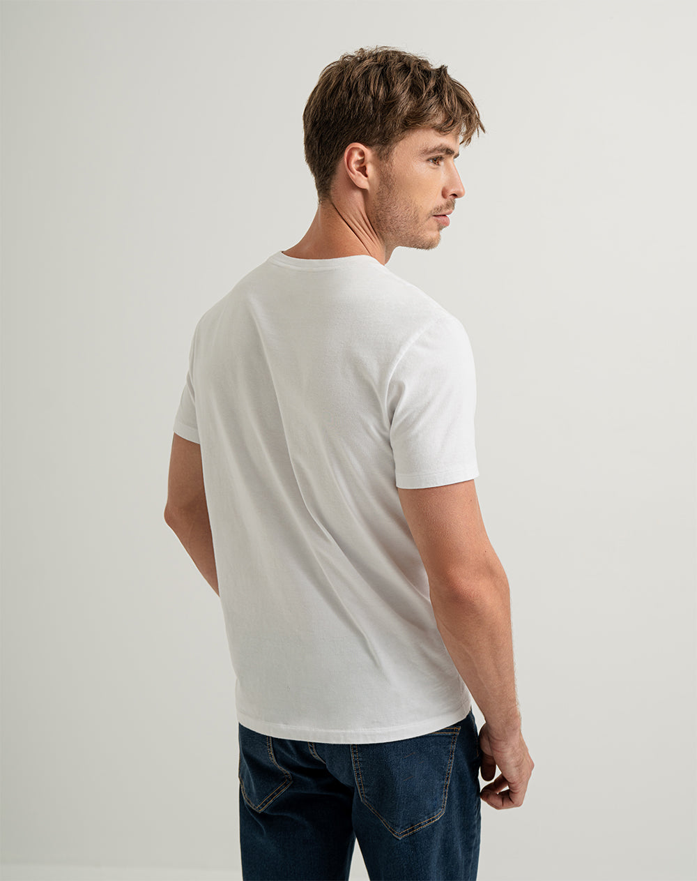 Camiseta regular fit manga corta blanca