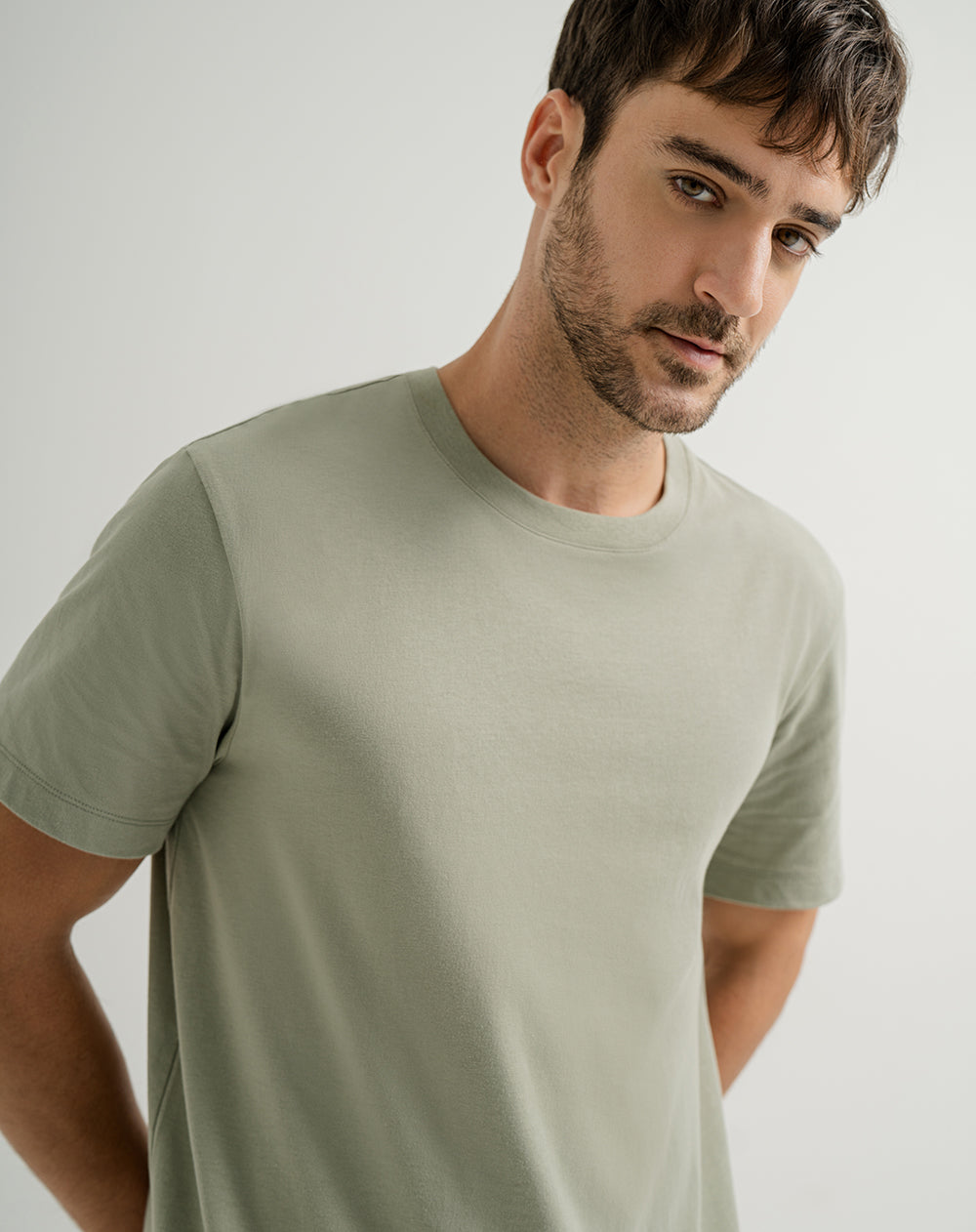 Camiseta regular fit manga corta verde