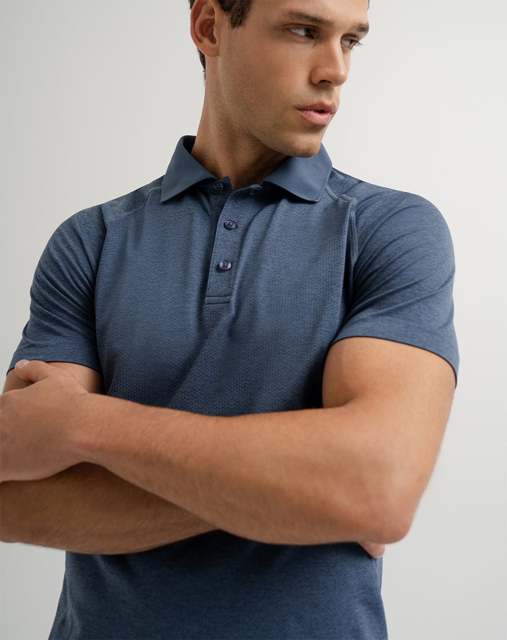 Polo deportiva hombre seamless azul
