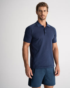 Polo deportiva hombre seamless azul