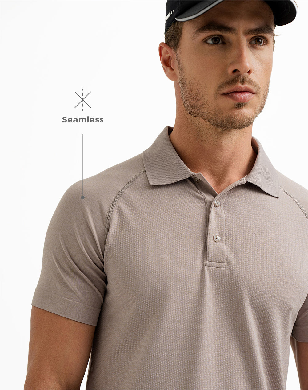 Polo deportiva  hombre seamless cáfe