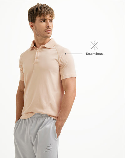 Polo deportiva  hombre seamless caqui