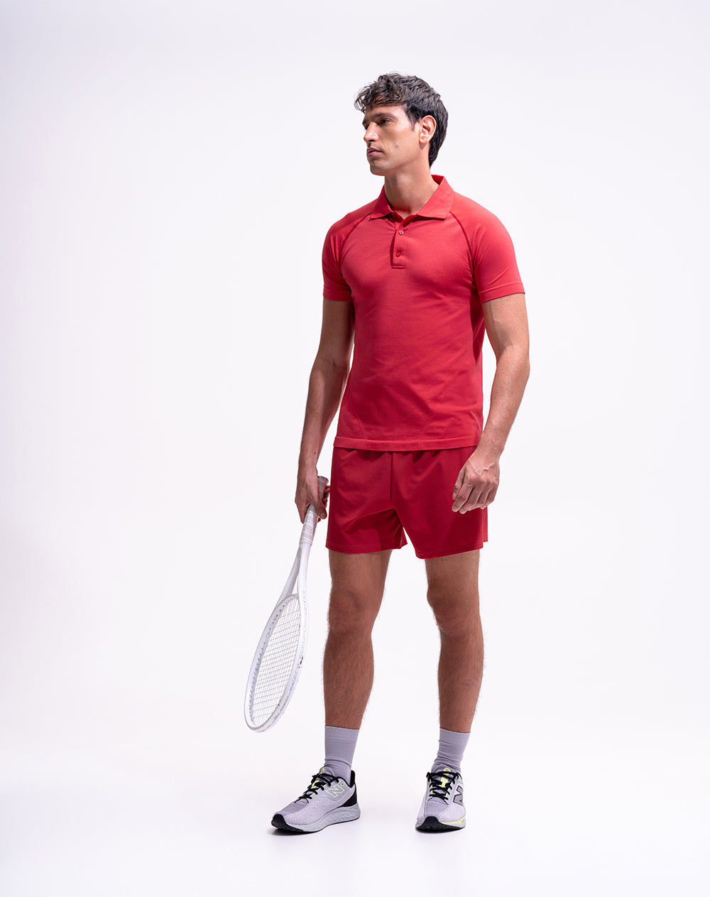 Polo deportiva seamless roja hombre