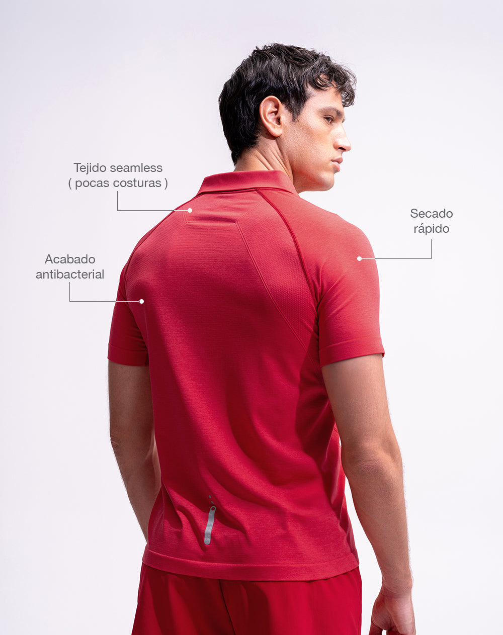 Polo deportiva seamless roja hombre