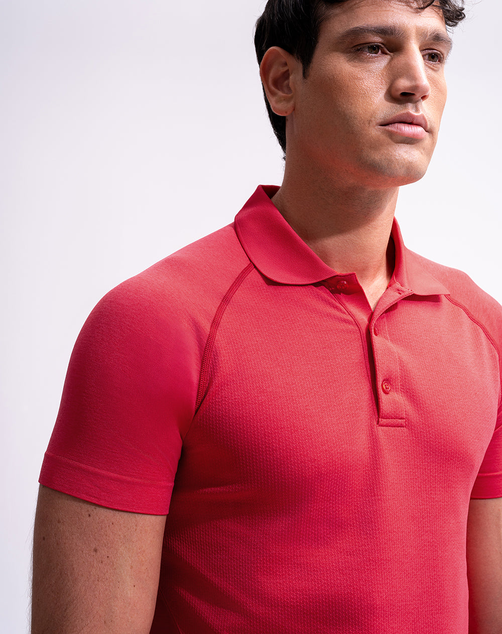 Polo deportiva seamless roja hombre